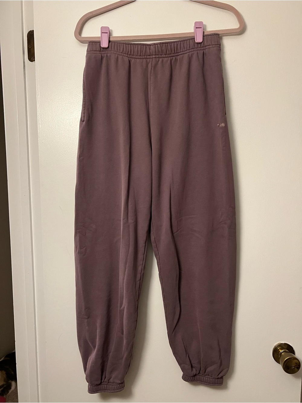 TNA Sweatfleece Terry Fleece Sweatpants in Eggplant